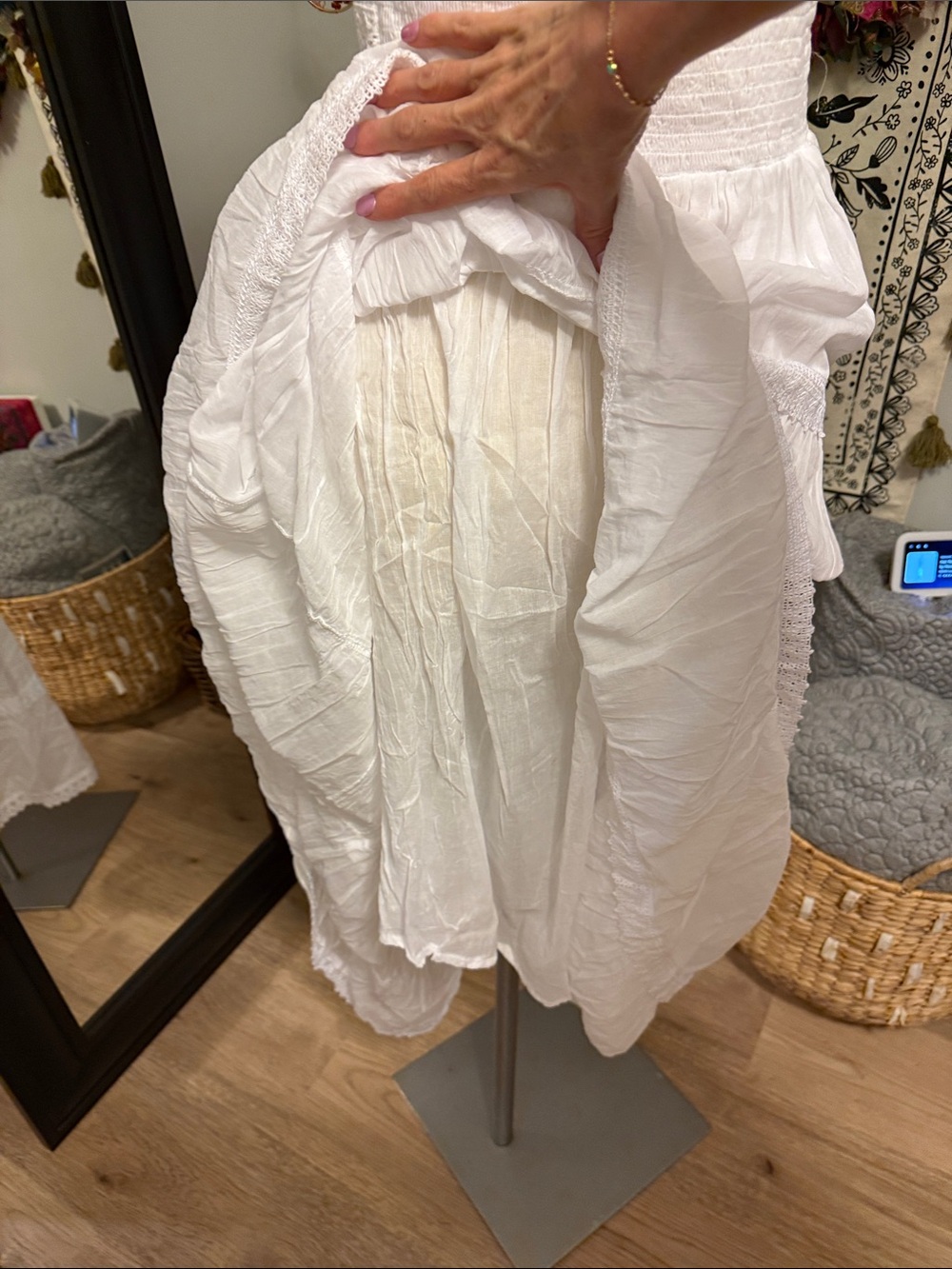 India Boutique White Lace-Trim Maxi Dress - Picture 8 of 8